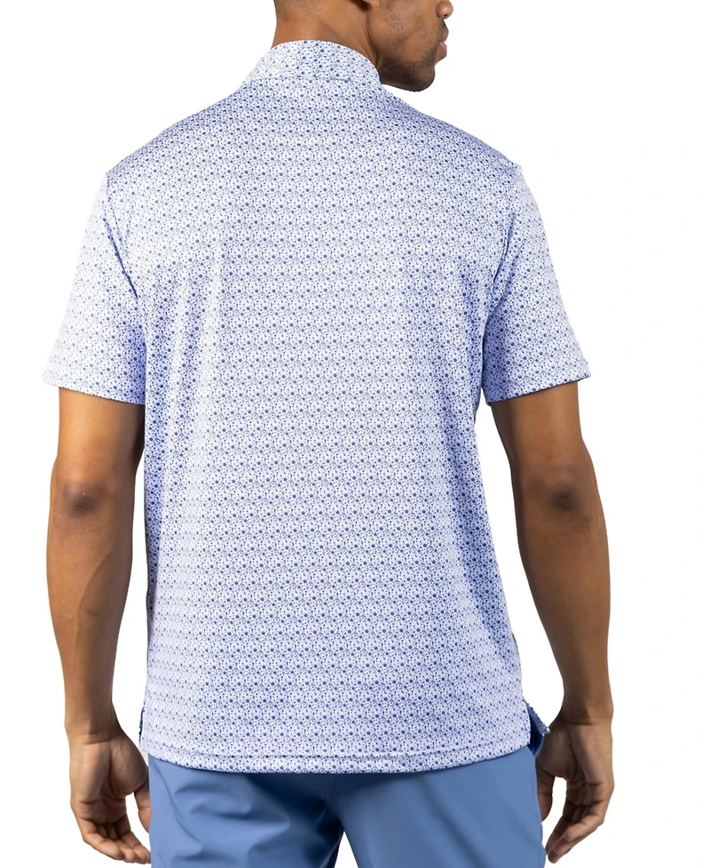 Tailorbyrd Men's Floral Chain Printed Performance Polo