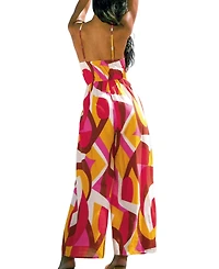 Cupshe Women's Printed V-Neck Wide-Leg Jumpsuit
