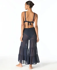 Michael Kors Women's Tiered Wide-Leg Cover-Up Swim Pants