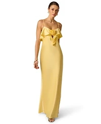 Stretch Satin Long Dress