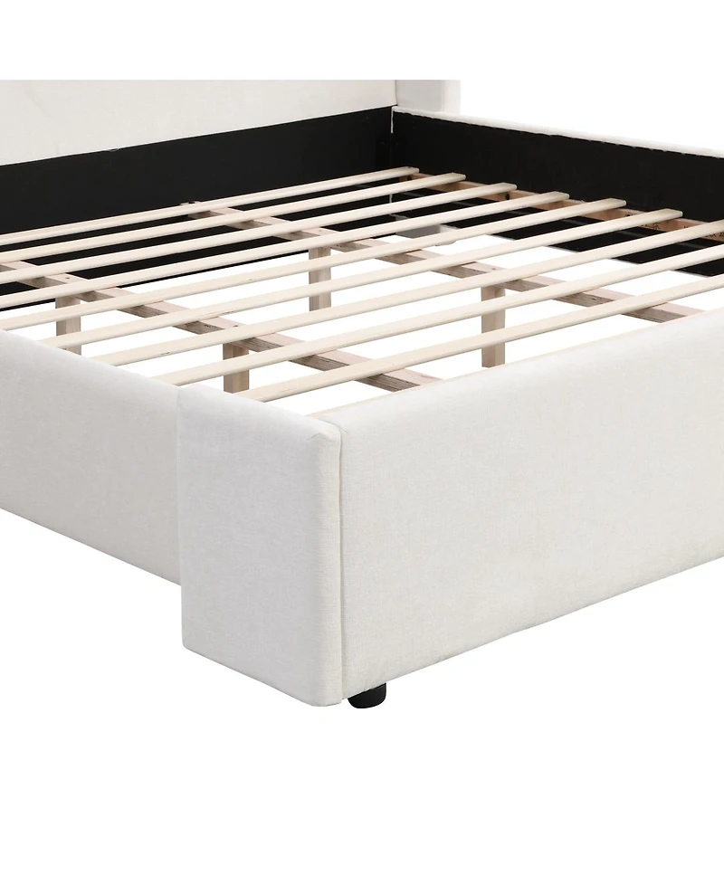 Streamdale Furniture Elegant Fabric Upholstered Bed with Tall Headboard, King.