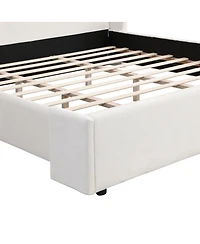 Streamdale Furniture Elegant Fabric Upholstered Bed with Tall Headboard, King.