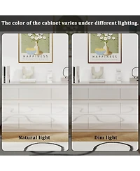 Homsee 63" High Gloss 9 Drawer Dresser,Modern Bedroom Chest