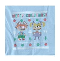 Rugrats Men's Merry Ugly Christmas Sweater With Chucky And Angelica T-Shirt