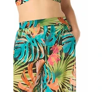 Coco Reef Women's High-Waist Wide-Leg Mesh Cover-Up Pants