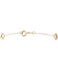 Macy's Textured Clover Link Bracelet in 10k Yellow Gold
