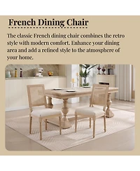 Streamdale Furniture French Country Dining Chairs, Rattan Back