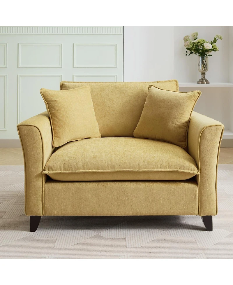 Streamdale Furniture Chenille Oversized Armchair, Comfy Chair and a Half Single Sofa with Pillow