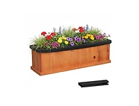 Slickblue Fir Wood Planter Box with Drainage Holes and Liner