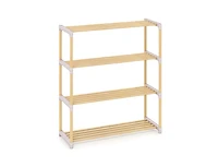 Slickblue 4 Tier Solid Wood Shoe Organizer with Open Slatted Storage
