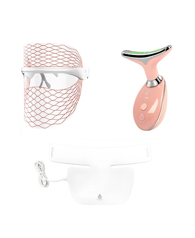 Pursonic 7-in-1 Led Light Therapy Face Mask, Sculpting Wand, and Neckplate
