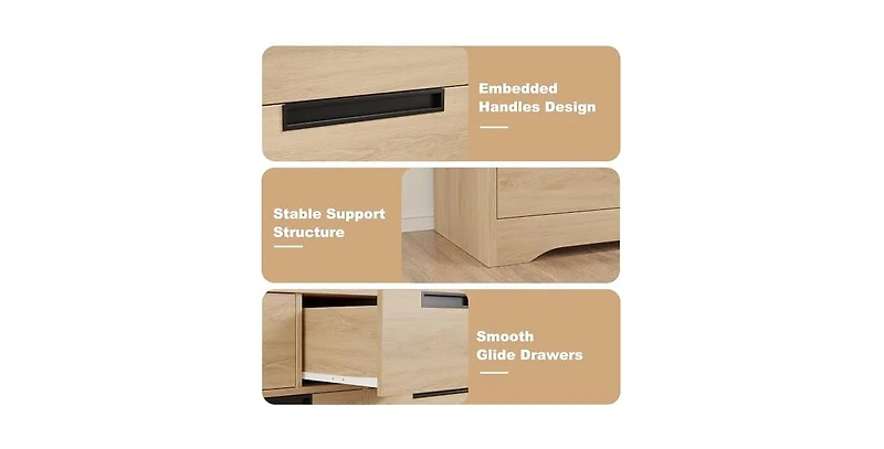gaomon 7 Drawer Dresser for Bedroom, Dresser Organizer with Embedded Handles Design