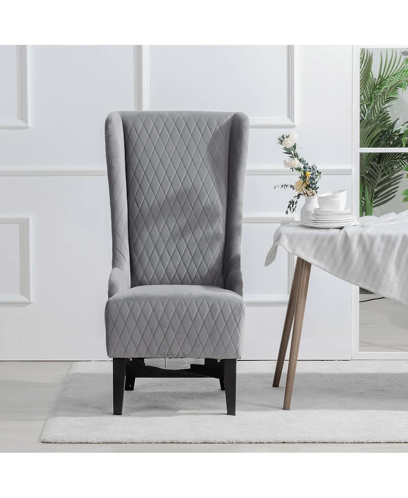 Streamdale Furniture Velvet High-Back Accent Chair