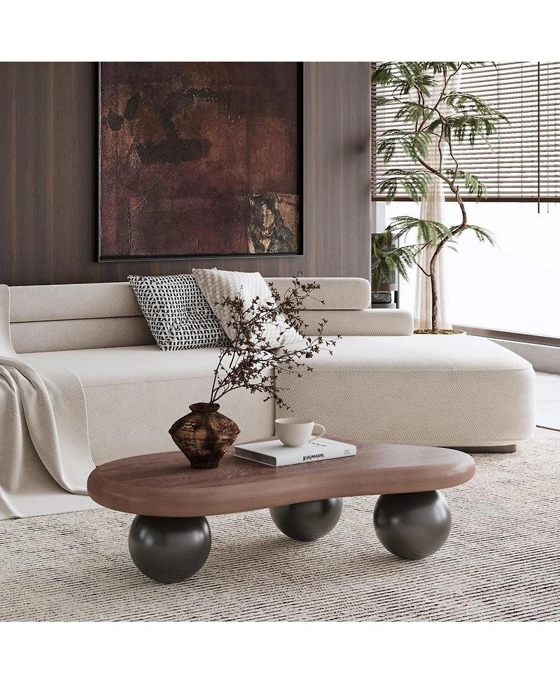 Streamdale Furniture 40" Cloud Coffee Table with 3 Ball Legs