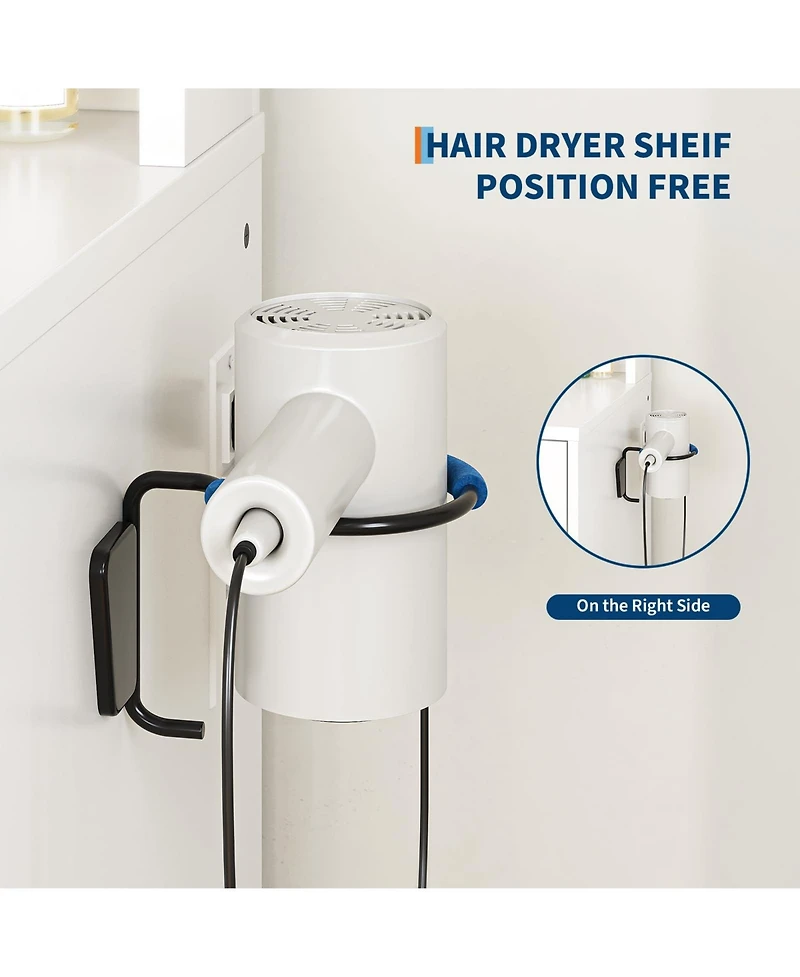 gaomon Makeup Vanity Desk with Led Lighted Mirror, 5 Drawers and Power Strip