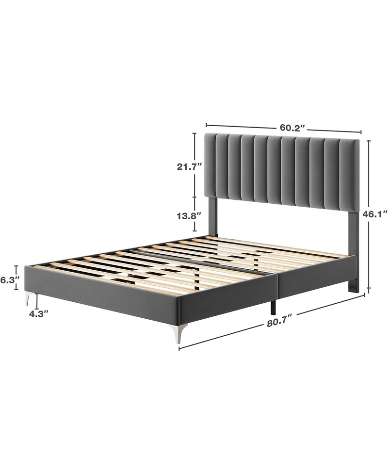 gaomon Bed Frame with Headboard and 4 Drawers Platform Steel Slats No Box Spring Needed Quiet Easy Assembly