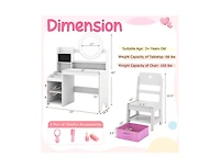 Slickblue Children s Lighted Vanity Desk Pretend Play Dressing Table