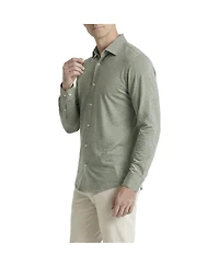 Level 7 Men's Office-Leisure Collection Melange Seamless Long Sleeve Shirt