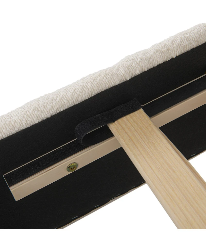 Streamdale Furniture King Boucle Platform Bed with Curved Headboard