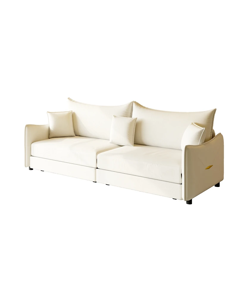 Streamdale Furniture King Pull Out Sofa Bed, 3-in-1 Convertible Sofa with 3 Pillows, Modern Velvet Couch