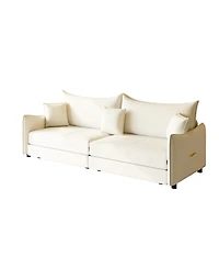 Streamdale Furniture King Pull Out Sofa Bed, 3-in-1 Convertible Sofa with 3 Pillows, Modern Velvet Couch