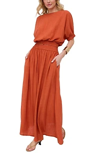 Raffya Women's Poppy Boat Neck Top