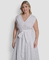 Dkny Plus Sleeveless V-Neck Midi Dress