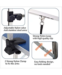 Aostirmotor 36" Folding Dog and Cat Grooming Table, Stainless Steel Top with Non-Slip Surface