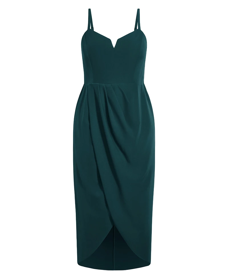 City Chic Women's Sassy Flex Fit Tulip V Dress