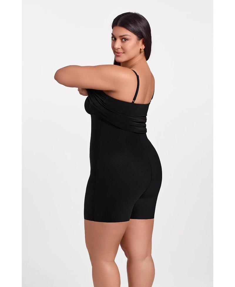 S3 Apparel Women's Scoop Neck Ribbed Sculpting Cami Maxi Dress with Built-In Shapewear