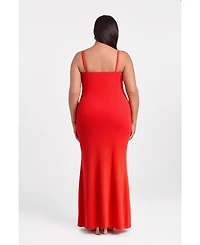 S3 Apparel Women's Scoop Neck Ribbed Sculpting Cami Maxi Dress with Built-In Shapewear