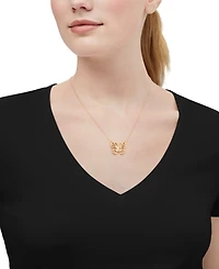 Macy's Butterfly Pendant Necklace in 22k Yellow Gold-Plated Sterling Silver