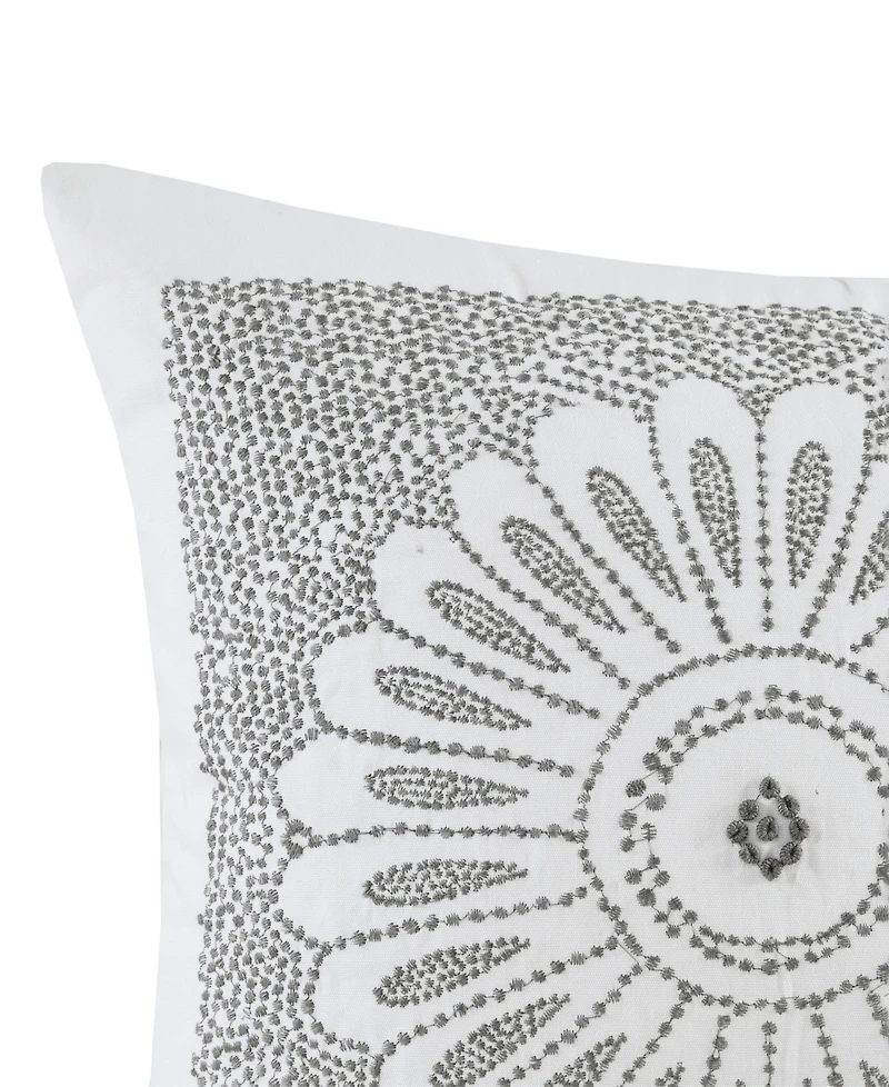 Ink+Ivy Sofia Embroidered Cotton Decorative Pillow, 20" x 20"