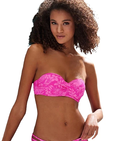Lascana Women's Tropical Twist Bandeau Bikini Swimsuit Top Bra Sizing