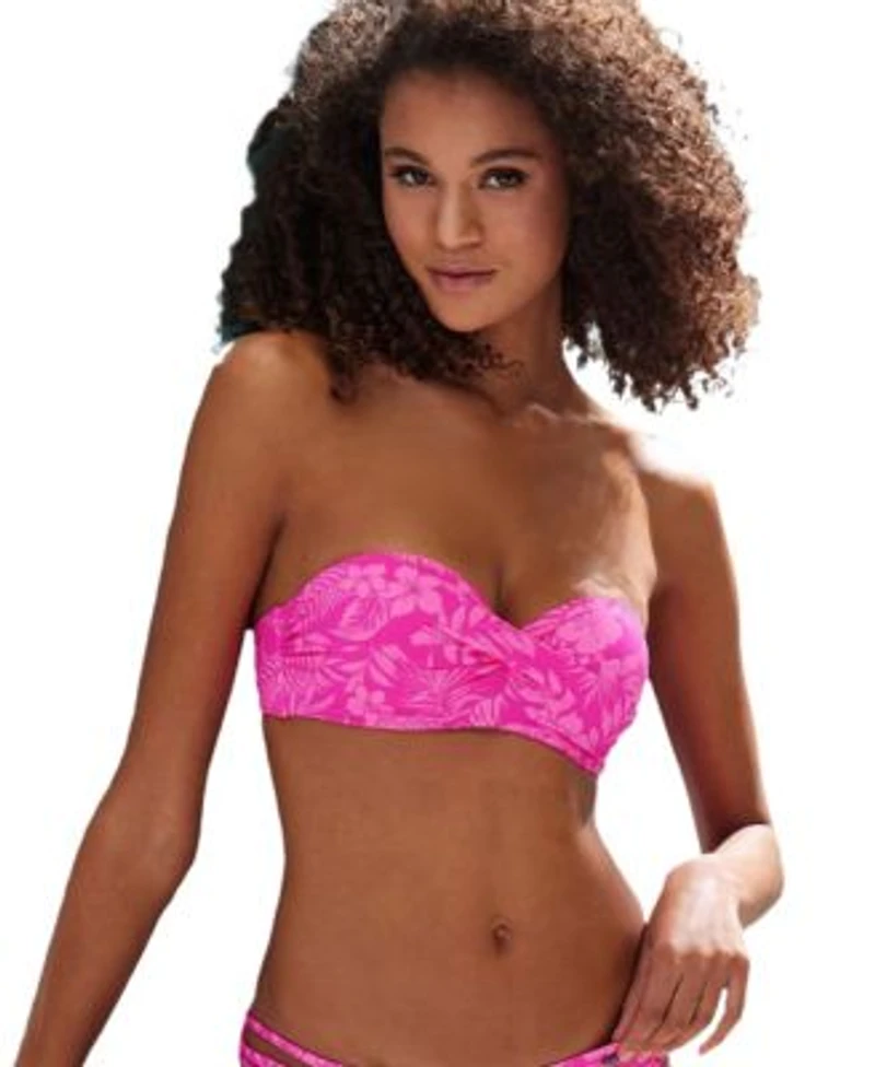 Lascana Womens Tropical Twist Bandeau Bikini Swimsuit Top Bra Sizing