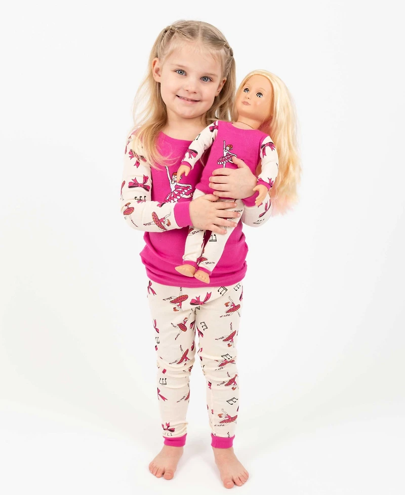 Leveret Toddler Girls 2T-5T Matching Doll Snug-Fit Cotton Long Sleeve Pajamas