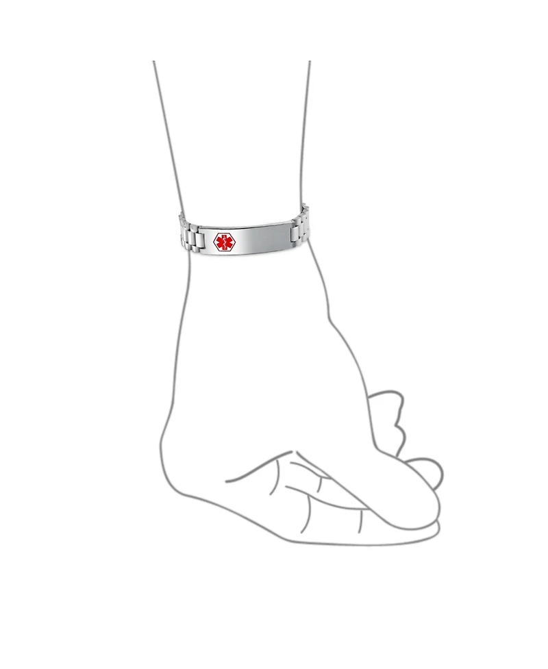 Bling Jewelry Blank Medical Identification Medical Id Band Link Bracelet Stainless Steel 8.5 Inch