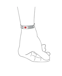 Bling Jewelry Blank Medical Identification Medical Id Band Link Bracelet Stainless Steel 8.5 Inch