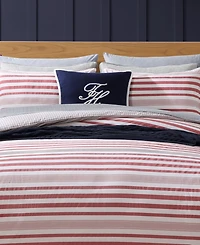 Tommy Hilfiger Mandalay Beach Stripe Cotton Reversible -Pc. Duvet Cover Set