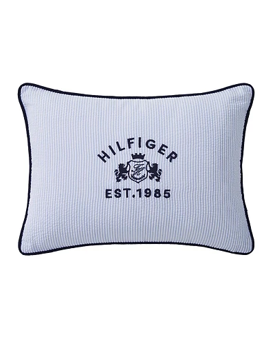 Tommy Hilfiger Crest Breakfast Seersucker Decorative Pillow, 12" x 16"