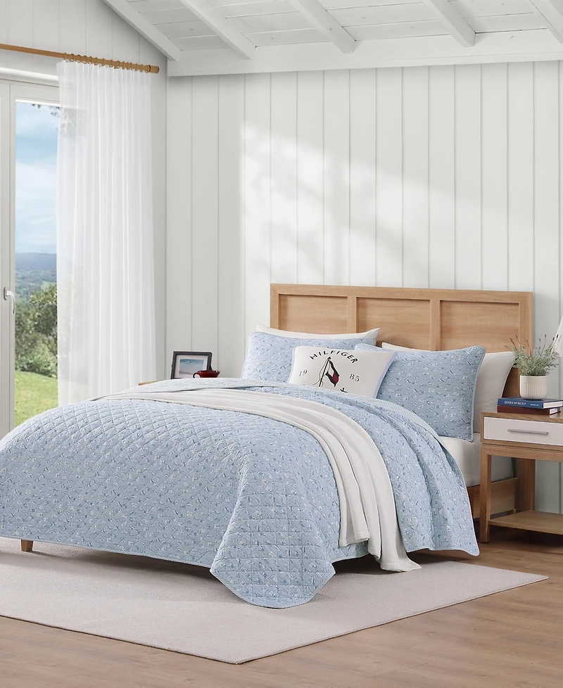 Tommy Hilfiger Boating Flags Cotton Reversible -Pc. Quilt Set