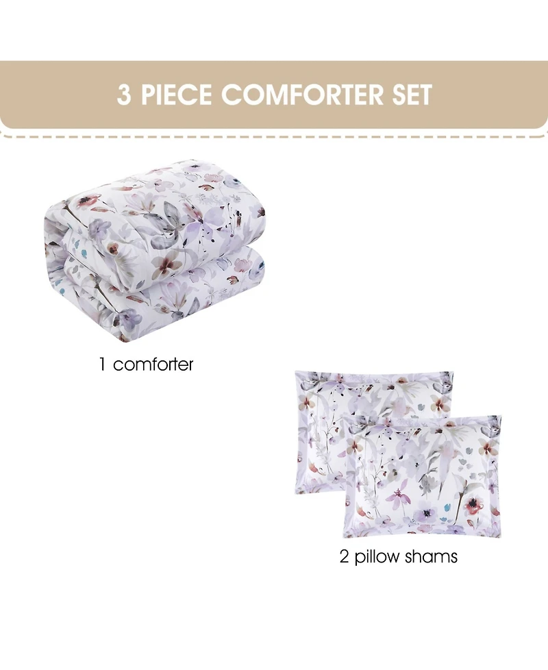 Stratford Park Pantoja Floral 3-Pc. Comforter Set