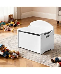 Slickblue Kids Storage Bench with Backrest and Safety Hinge Toy Box