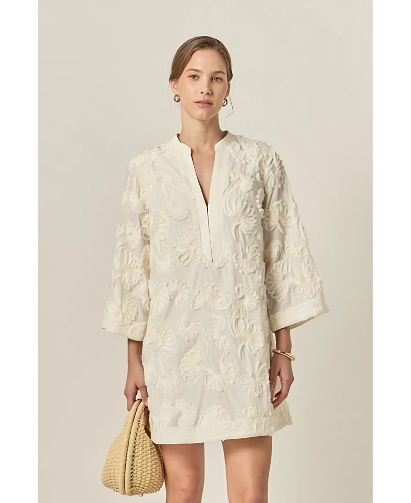 English Factory Oasis High Neck Lace Detailed Midi Dress