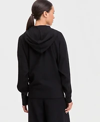 Id Ideology Women's Rib Slub Zip-Front Hooded Sweatshirt, Macy's Exclusive