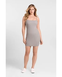 S3 Apparel Women's Scoop Neck Ribbed Sculpting Cami Mini Dress with Built-In Shapewear