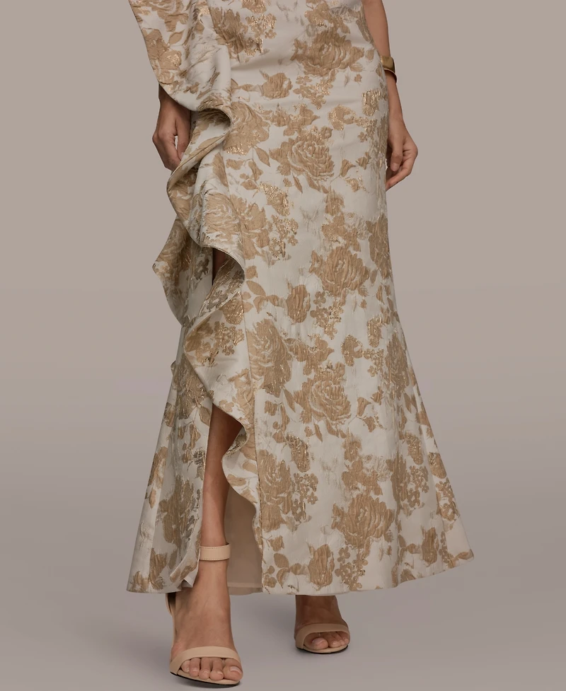Donna Karan New York Petite Floral One-Shoulder Gown