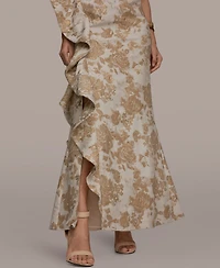 Donna Karan New York Petite Floral One-Shoulder Gown