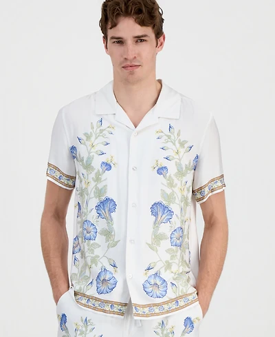 Guess Men's Wayco Bord Floral Shirt