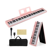 Hongge 88 Key Foldable Electric Keyboard Piano with Wireless Midi and Dual Speakers